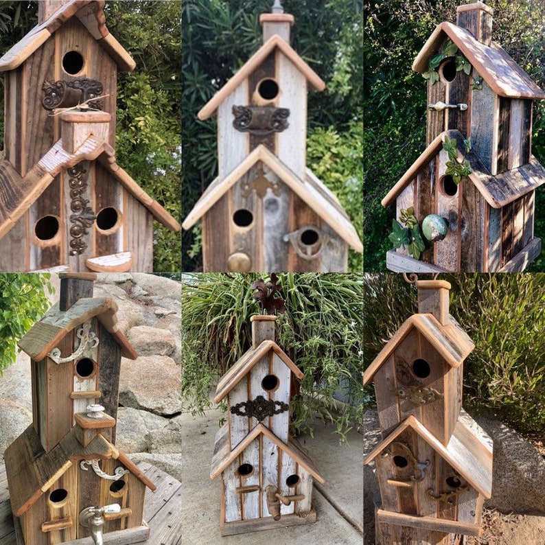 Rustic twostory Birdhouse Etsy