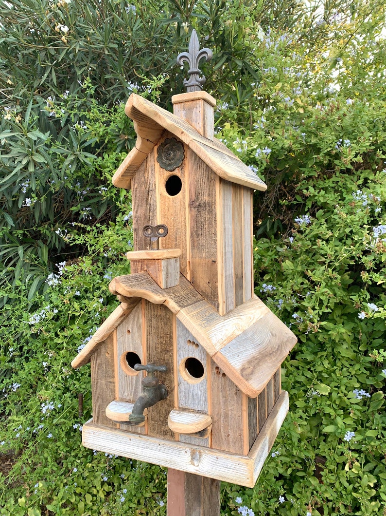 Rustic twostory Birdhouse Etsy