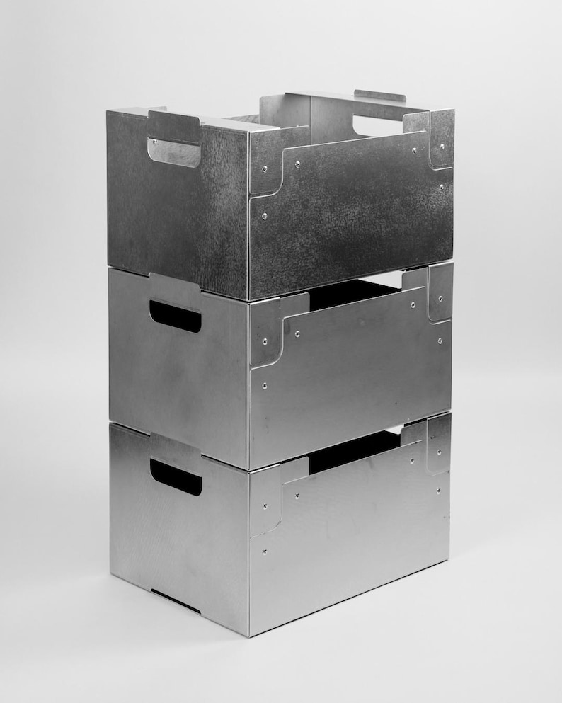 Raw Metal Crate: Modern Storage Solution - Etsy