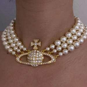 Vivienne westwood three row pearl necklace - Etsy 日本