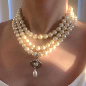Vivienne Westwood Three Row Pearl Necklace - Etsy