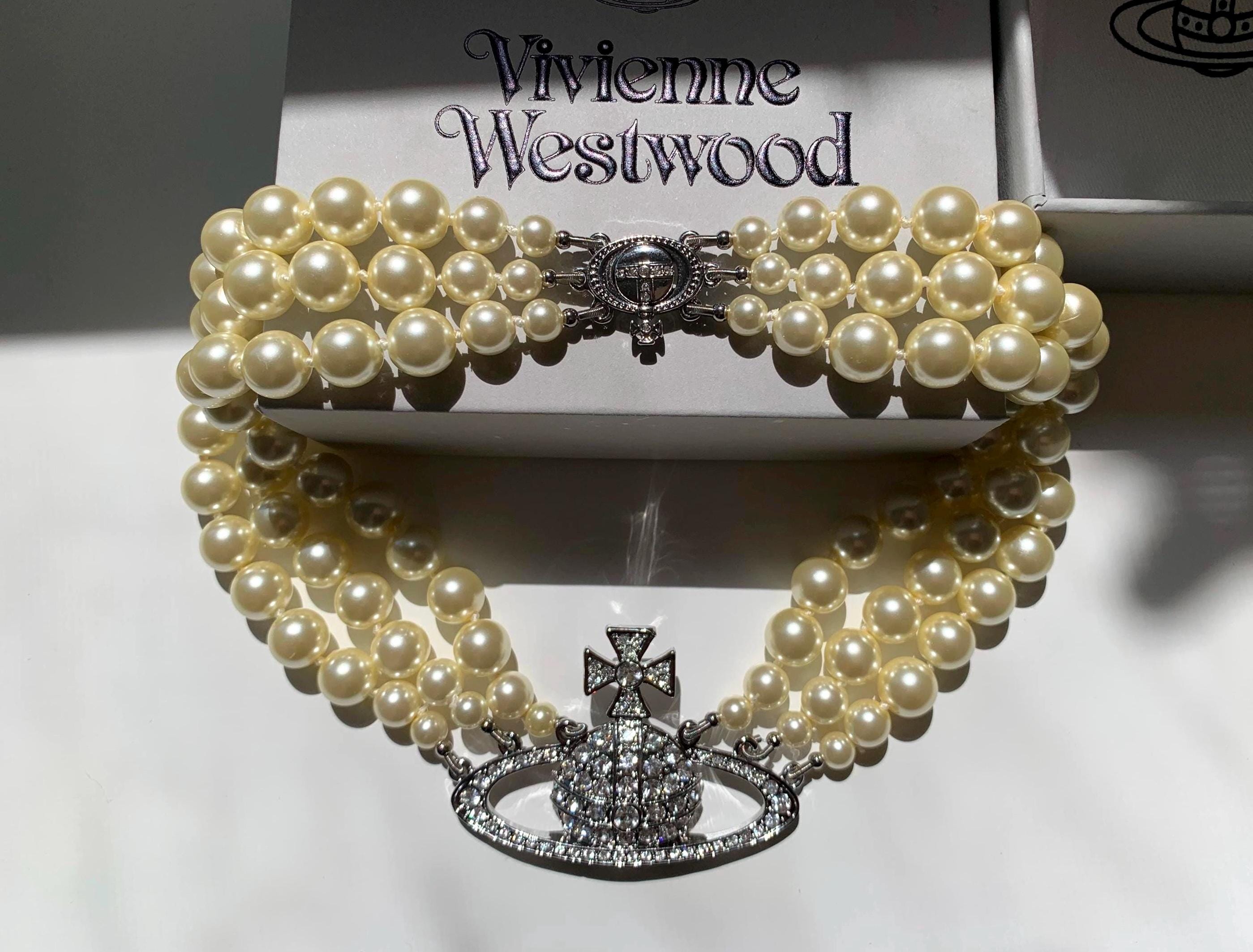 Vivienne Westwood Three Row Pearl Necklace - Etsy