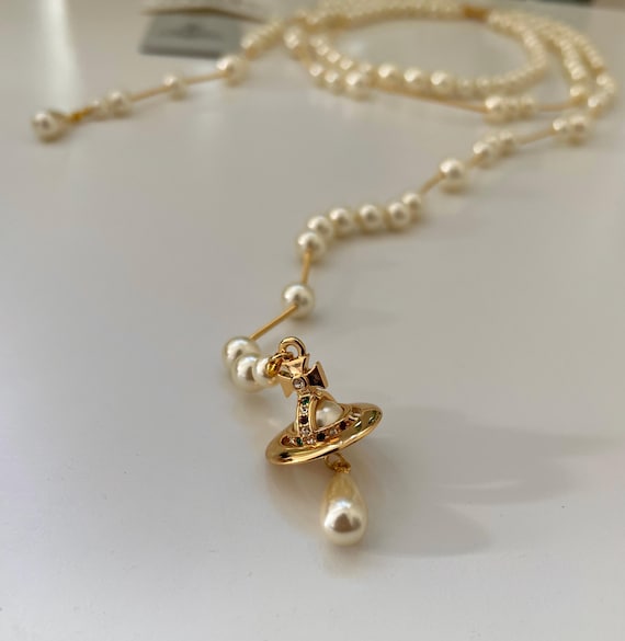 Vivienne Westwood Broken Pearl Necklace, Three-row, Orb Pendant