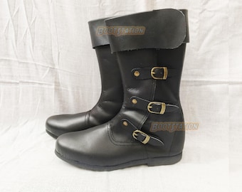 Medieval Larp Boots: Renaissance Festival Viking Pirates Halloween Costume Footwear