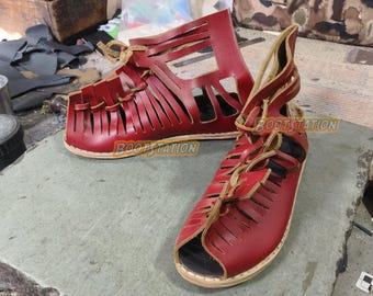 Roman Sandals | Handmade Leather Caligae for Ancient Greek Legionary Reenactment, Cosplay, LARP, Gladiator Costume