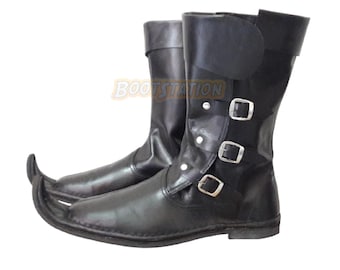 Handmade Medieval Leather Boots | Viking, Pirate Costume, Riding Shoe | Renaissance Festival, SCA, LARP