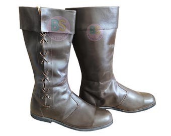 Medieval Leather Boots: Mens Ren Faire Renaissance Costume Shoes