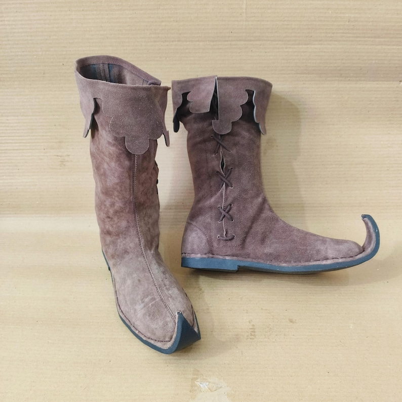Handcrafted Medieval Elf Boots Jester Style Boot With Curled Toe Shoes ...