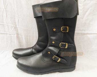 Medieval Leather Boots: Renaissance Viking Pirate Style Halloween Gift