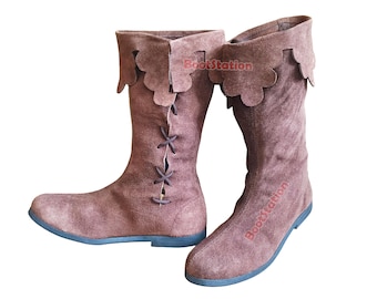 Medieval Elf Boots Handcrafted Jester Style Boot Side Laced Shoes Costume & LARP Footwear