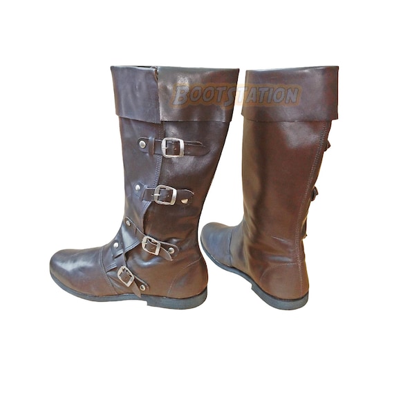 Handmade Medieval Leather Long Boots: Viking Boot, Pirate  display picture 2
