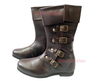 Herren Mittelalter Lederstiefel: Renaissance Festival Cosplay Kostüm