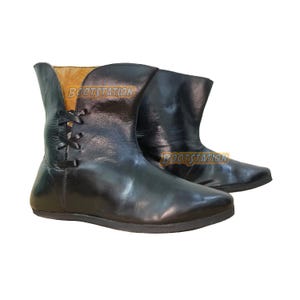 Handgefertigte Leder Poulaines Stiefel: Mittelalter Larp Sca Tulip Boot Renaissance Cosplay Schuhe