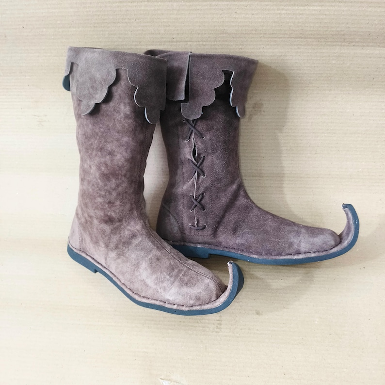 Handcrafted Medieval Elf Boots Jester Style Boot With Curled Toe Shoes ...