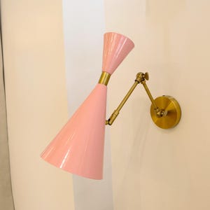 Mid-Century Italian Wall Sconce – Brass Double Cone Wall Lamp – Brass Wall sconce for Living Room/Home Decor