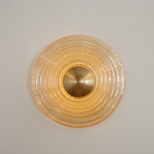 Textured Glass Wall Sconce – Handcrafted Glass Wall Light – Clear Glass Wall Sconce –  Modern Glass Wall Lamp – Handmade Round Wall Light