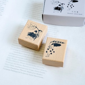 Flower and Leaf - Wooden Stamp Set