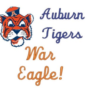 Auburn Tigers Football Embroidery File Pack (pes, dst, jef, hus, sew, vip, vp3, xxx)  | College Football Embroidery | Instant Download