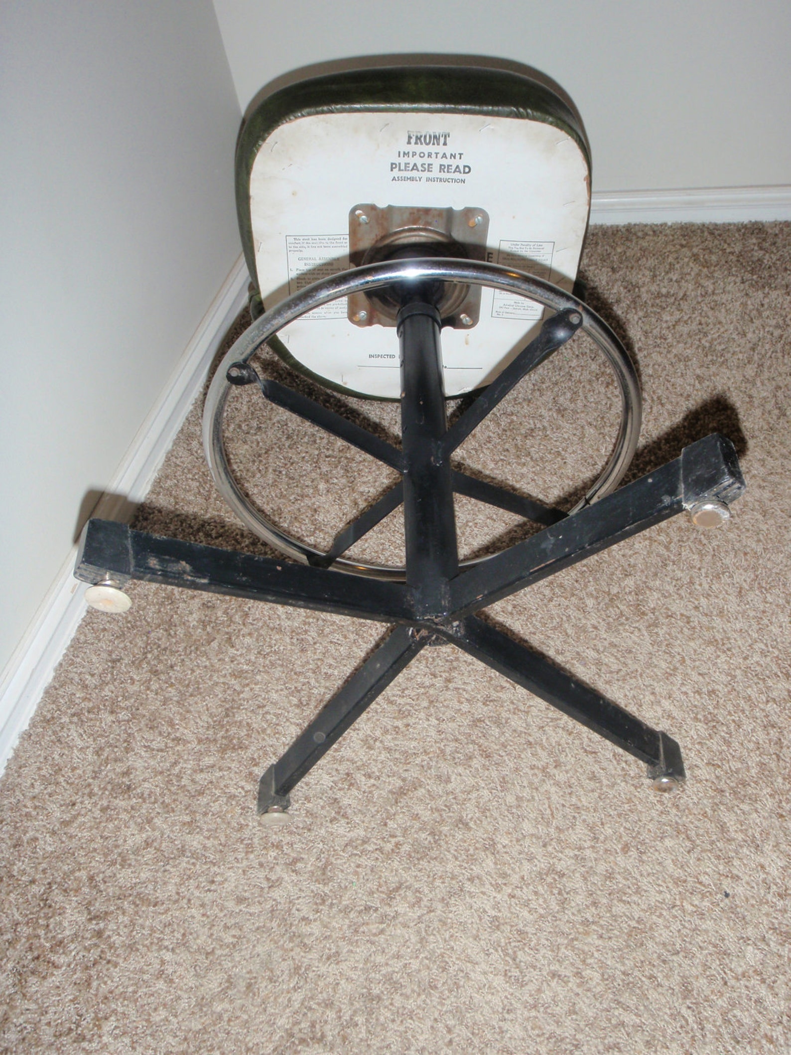 1970s avocado green vintage vinyl bar stool Etsy