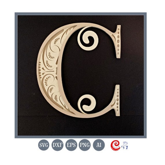 Download Mandala Layered Alphabet Letter C for Cricut SVG and | Etsy