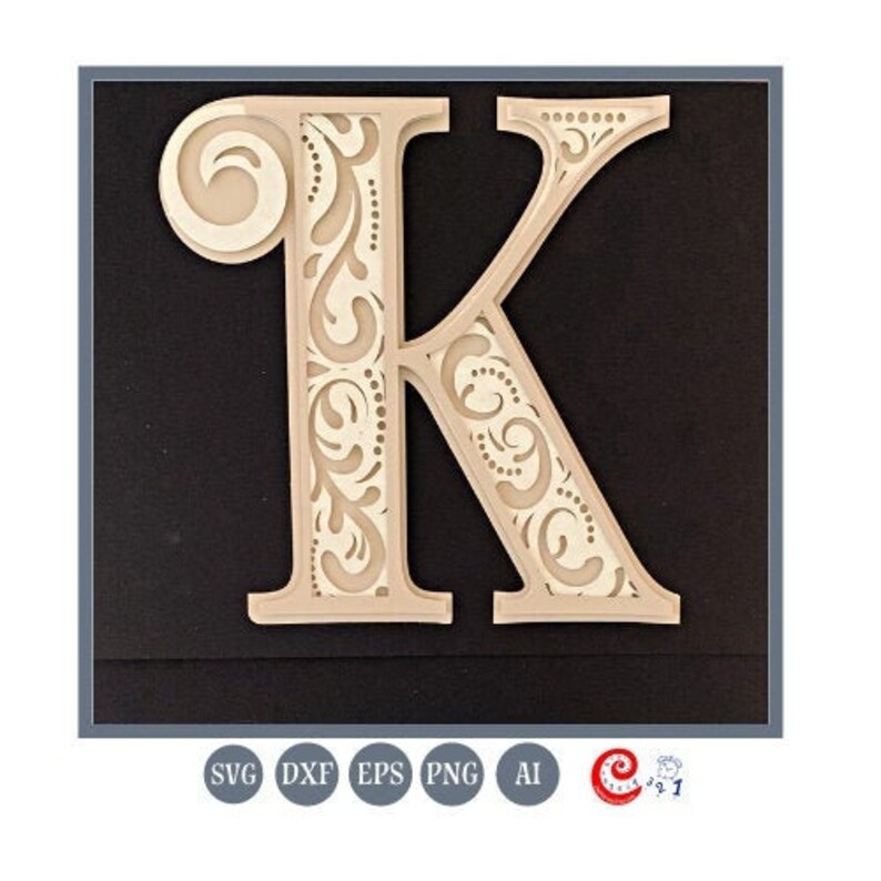 Download Mandala Layered Alphabet Letter K for Cricut SVG and | Etsy