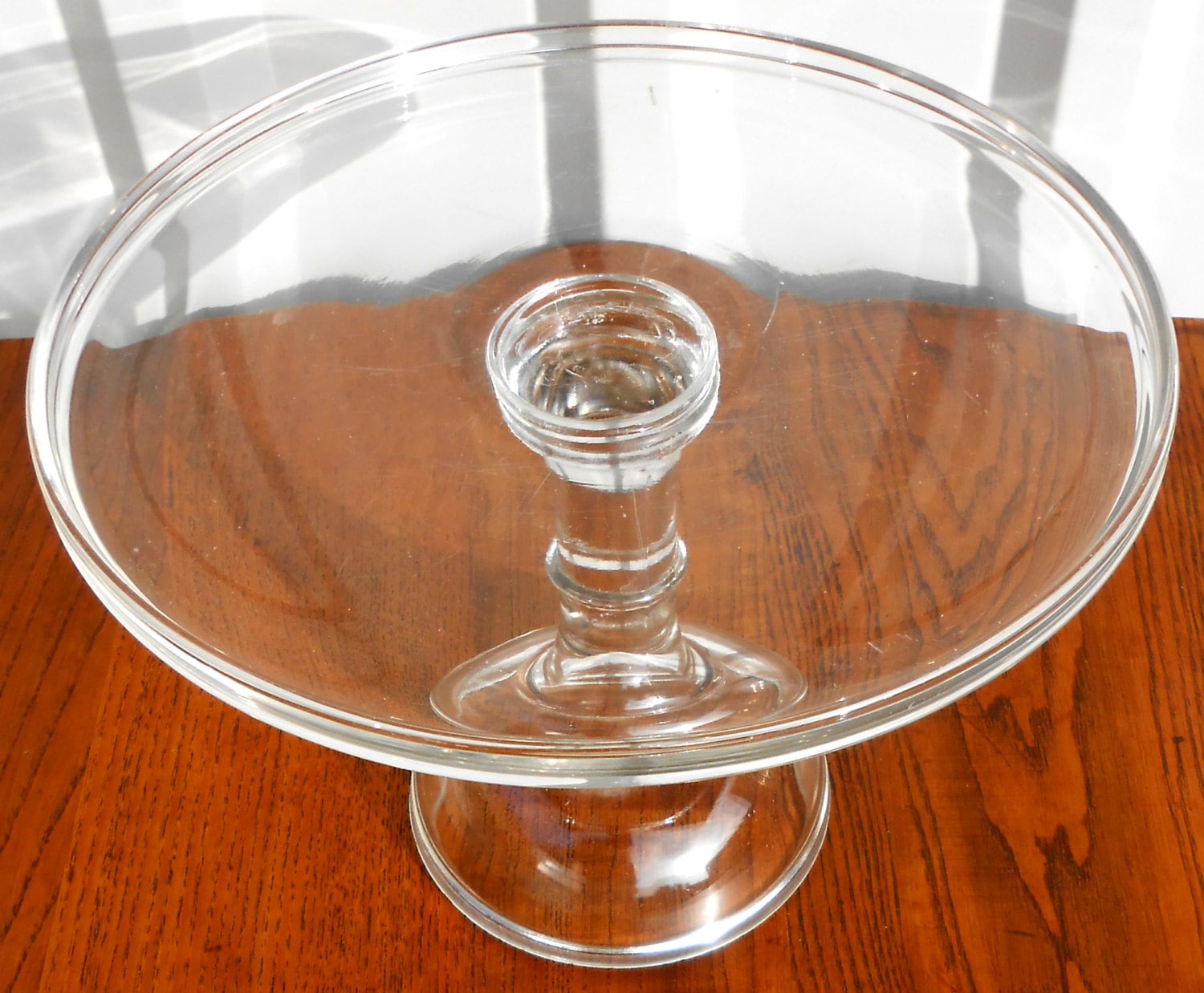 Antique EAPG Clear Glass Cake Stand Beautiful Etsy