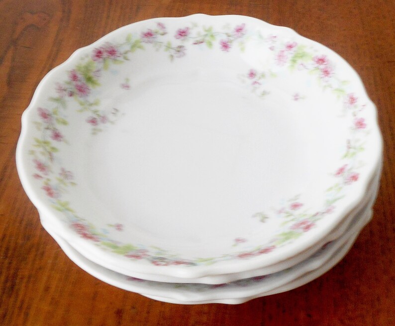 CT Carl Tielsch Germany Four Berry Bowls Pink Floral Motif Etsy