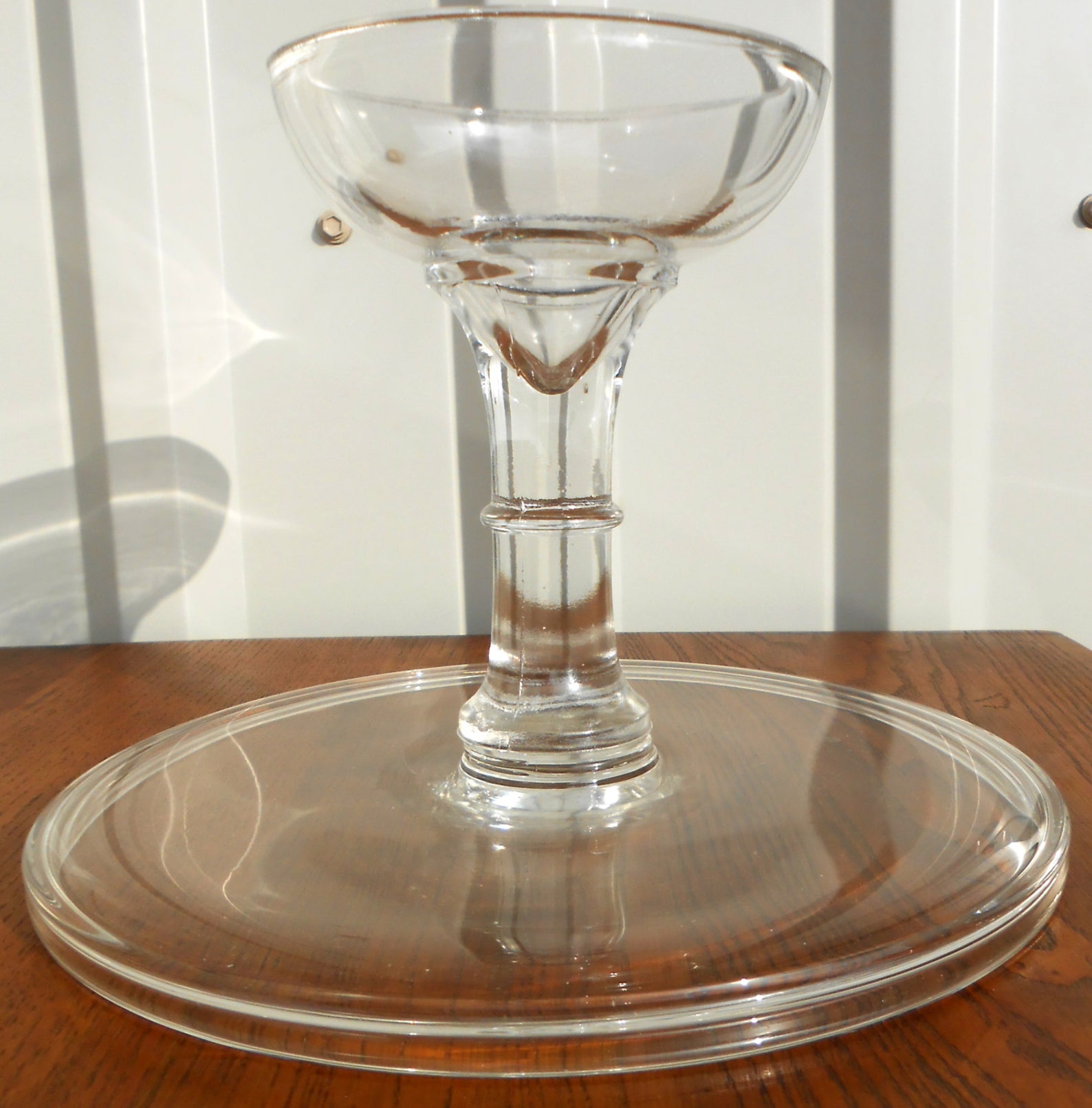 Antique EAPG Clear Glass Cake Stand Beautiful Etsy