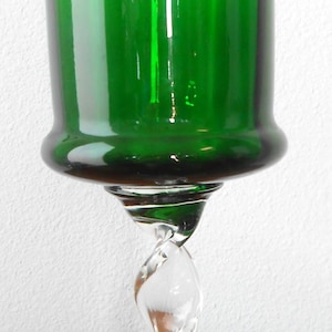 Empoli Italy Emerald Green Tall Vase, Mid Century