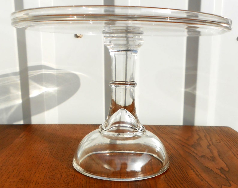 Antique EAPG Clear Glass Cake Stand Beautiful Etsy