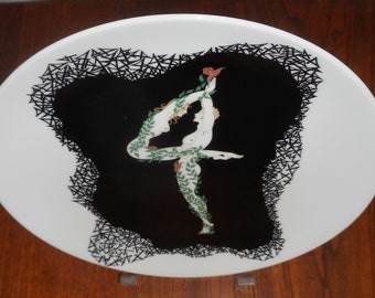 Erte The Numeral Series Plaque Numéro Quatre Fabriqué au Japon Bone China 1986