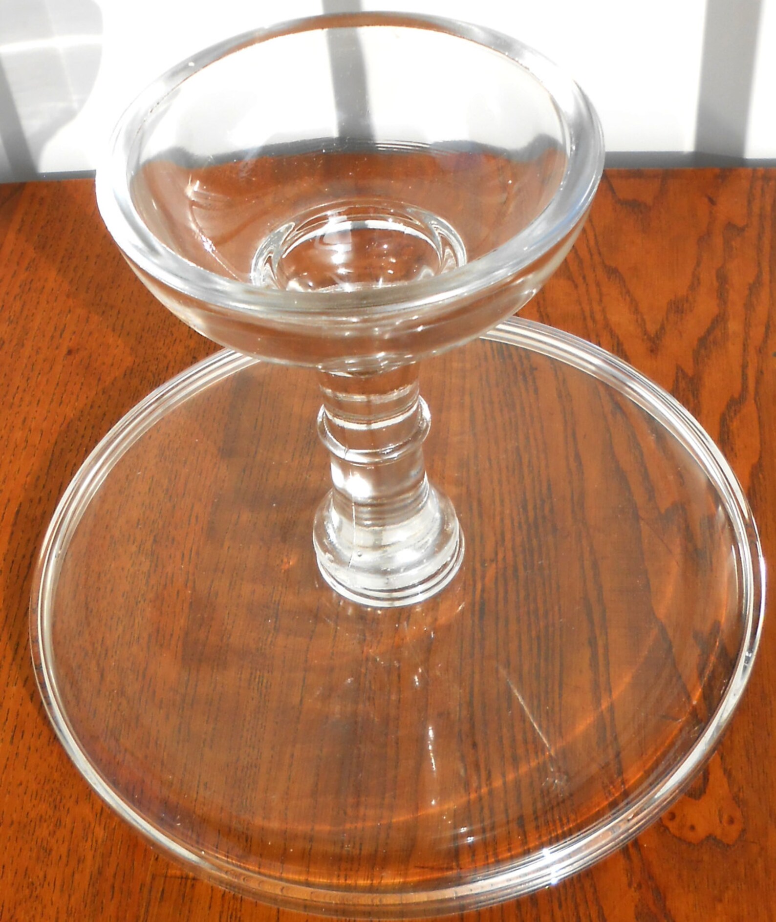 Antique EAPG Clear Glass Cake Stand Beautiful Etsy