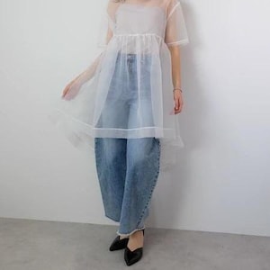 Lässige Erwachsene Organza Puffy Sleeve Minikleid Cover up / Organza Durchsichtig Cover up / Overlay Kleid / Fun Geburtstag Kleid / Futuristisches Kleid