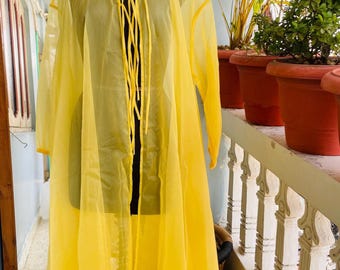 Lange midi-jurk van organza, bedekkend/bedekkend jurk/organzajasje voor dames/overlayjurk/strandovertrekjurk/overlayjurk voor dames