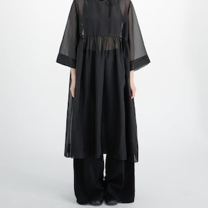 Organza Long Midi Dress Cover up/Cover Up Dress/Organza Jacket For Women/Overlay Dress/Beach cover up/overlay For women/Sheer cami dress