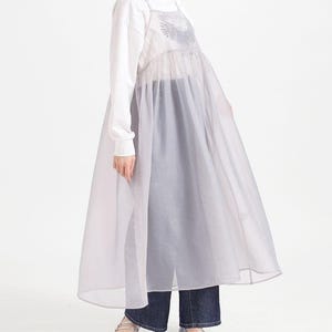 Organza Long Midi Dress Cover up/Cover Up Dress/Organza Jacket For Women/Overlay Dress/Beach cover up/overlay For women/Sheer cami dress