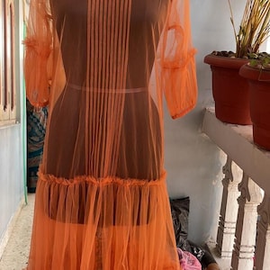 Tulle Layer Midi Dress, See Through Dress, Sheer Overlay Dress,Beach Dress,Festival Dress,High Fashion Dress,Futuristic,Cocktail Party dress