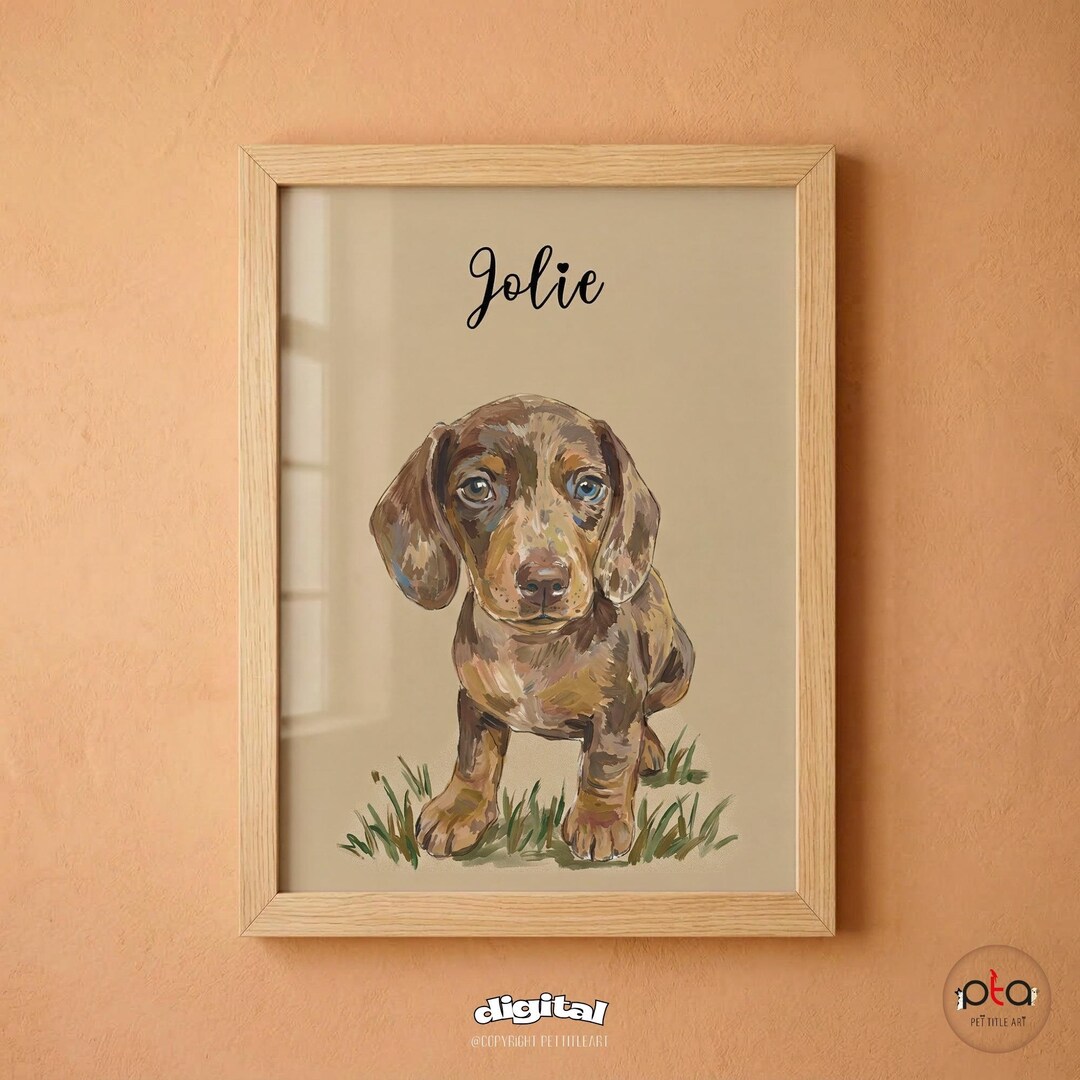 Custom Pet Portrait: Badly Drawn Dog Cat Painting, Pet Memorial Art ...