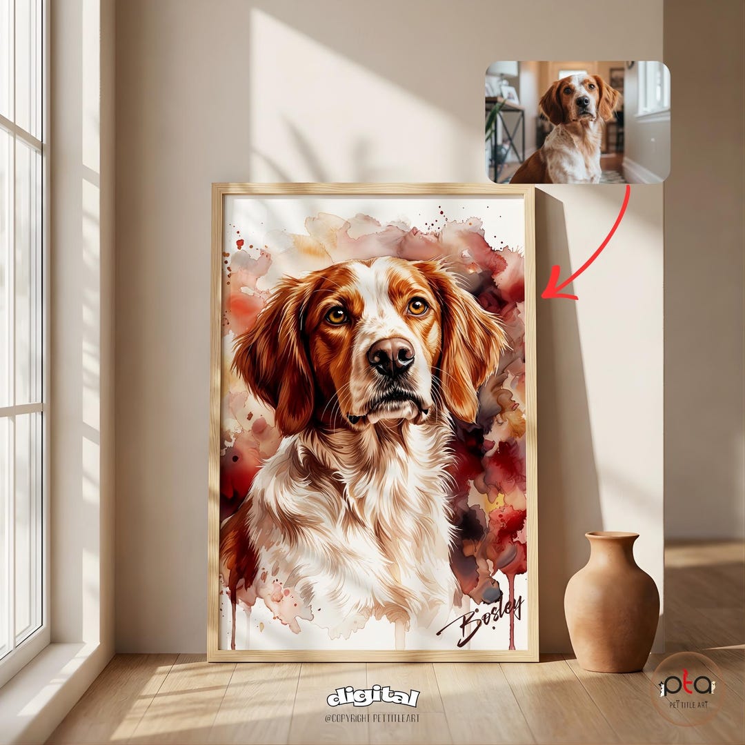 Watercolor Pet Portrait From Photo | Custom Dog or Cat Painting ...