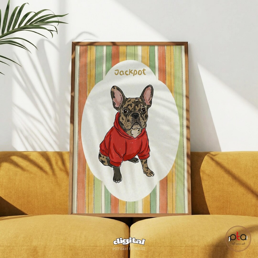 Custom Dog Portrait Funky Badly Drawn Dog Painting Personalized Cat ...