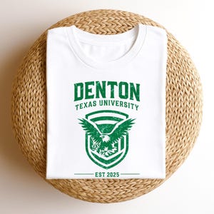 Denton Tx University Eagle Shirt, College Letter Print T-Shirt for Men/Women, Vintage Style College Letter Shirt, Graduation Gift