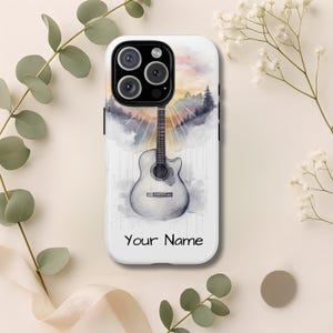 Acoustic Guitar Phone Case: Impact Resistant Music Lover Gift