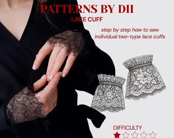 Spitzen Armband Schnittmuster PDF, DIY Spitzen Manschette Anleitung, detaillierte Schritt-für-Schritt, handgemachter Schmuck Projekt