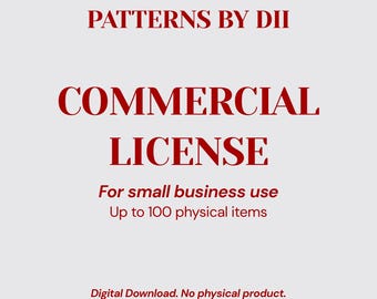 Kommerzielle Lizenz für kleine Unternehmen - Für DiiPatterns Schnittmuster