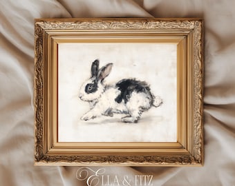 Vintage Bunny Painting | Farmhouse Nursery Decor (Digital Download)
