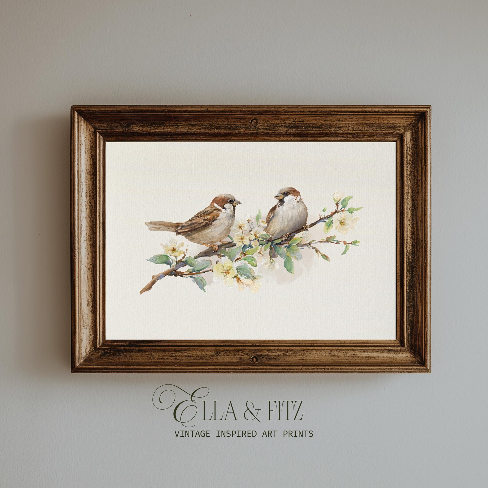 Vintage Sparrow Print | Cottagecore Bird Wall Art (digital Download) - Etsy