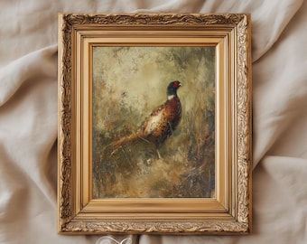 Fasan Wild - Wandbild - rustikales Vogelgemälde als digitaler Download