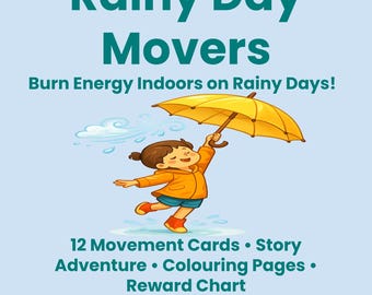 Rainy Day Activities for Toddlers | Indoor Movement Games | 12 Printable Activity Cards | Gross Motor Skills | Preschool Energy Burner