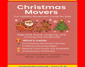 Christmas Movement Cards for Toddlers | Holiday Printable Game | Preschool Indoor Activities