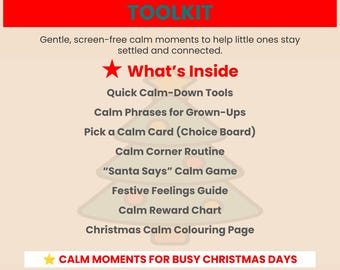 Christmas Calm Kit for Toddlers | Calm Choices, Santa Says, Reward Chart Printable